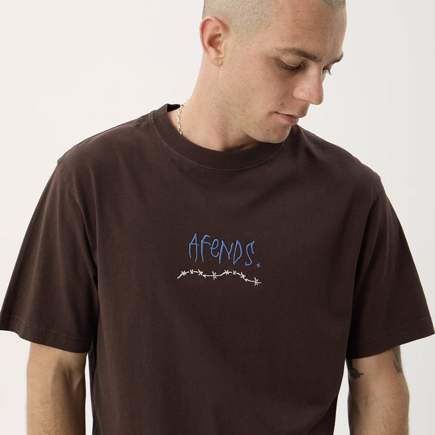 AFENDS Activities Recycled Retro Tee - Washed Coffee