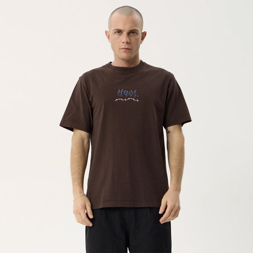 AFENDS Activities Recycled Retro Tee - Washed Coffee