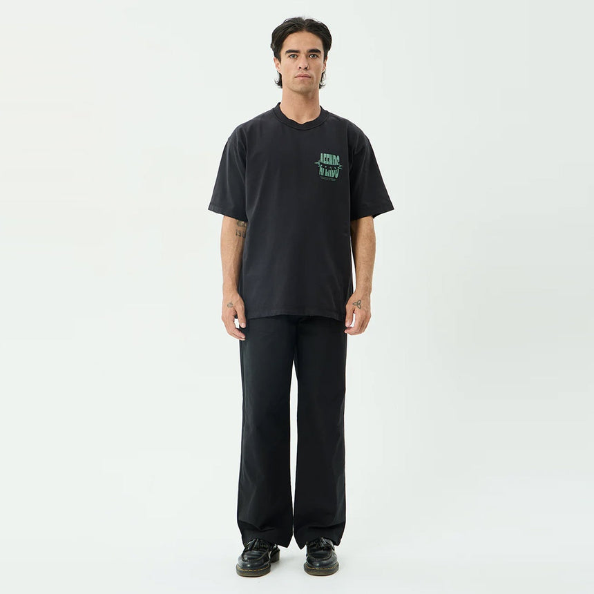 AFENDS Bad Dog Heavyweight Boxy Tee - Stone Black