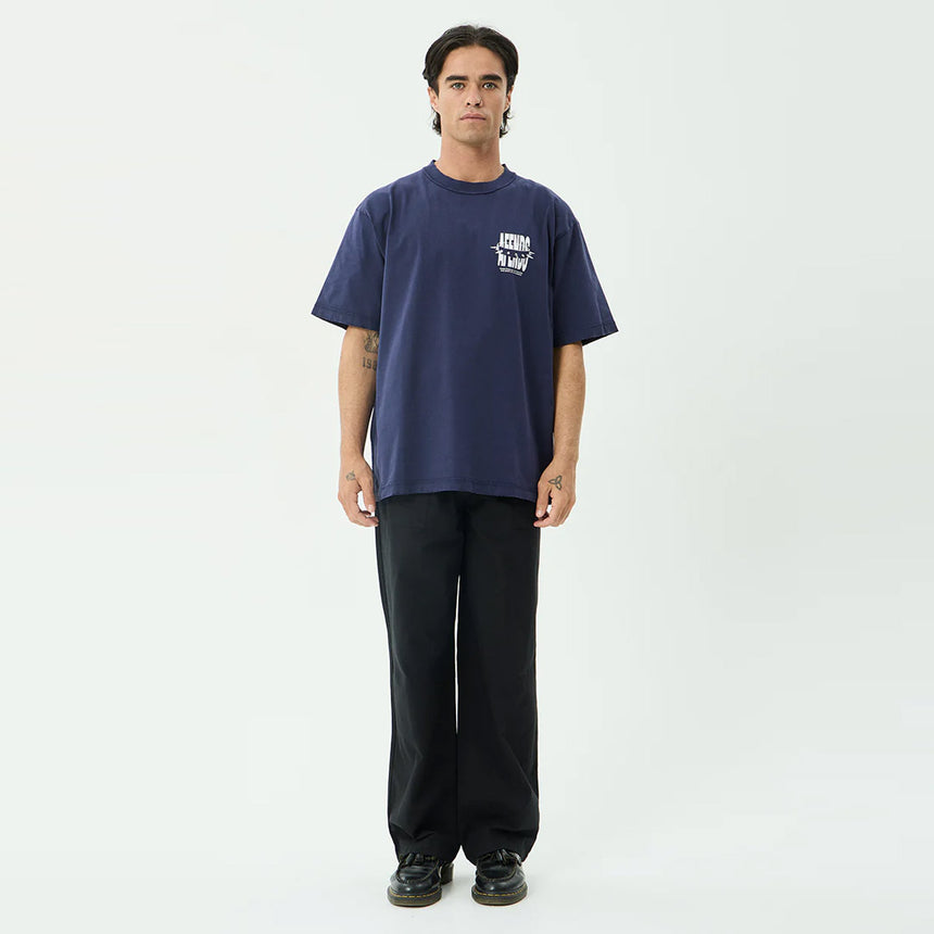 AFENDS Bad Dog Heavyweight Boxy Tee - Washed Deep Sea