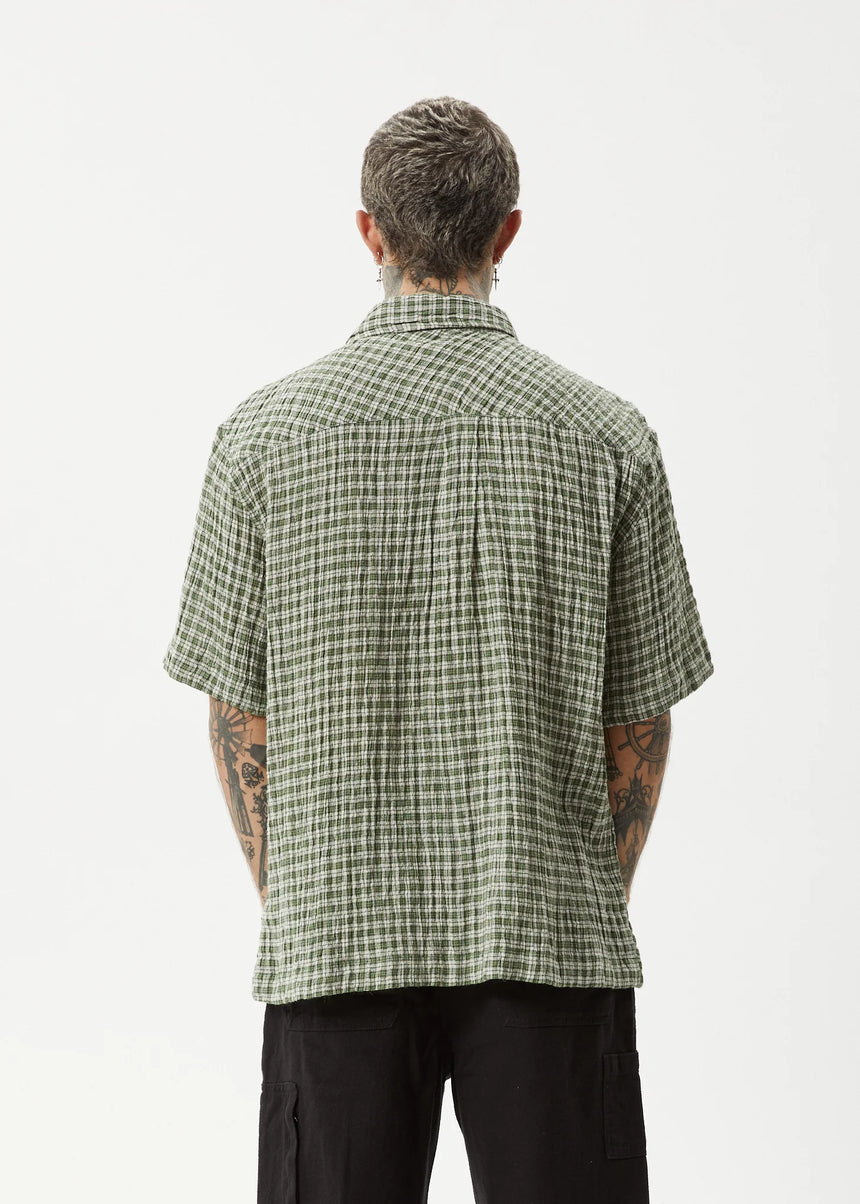 AFENDS Base Short Sleeve Shirt - Deep Green Check