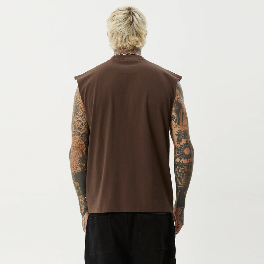 AFENDS Bats Sleeveless Tee - Coffee