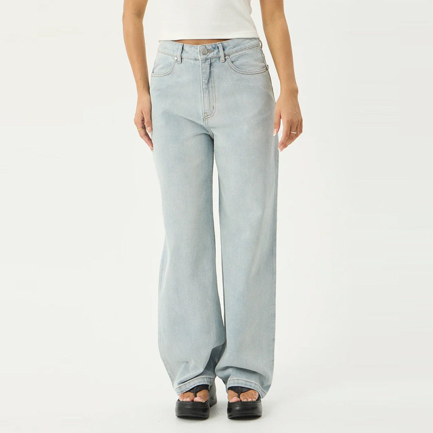 AFENDS Bella Denim Wide Leg Baggy Jean - Stone Blue