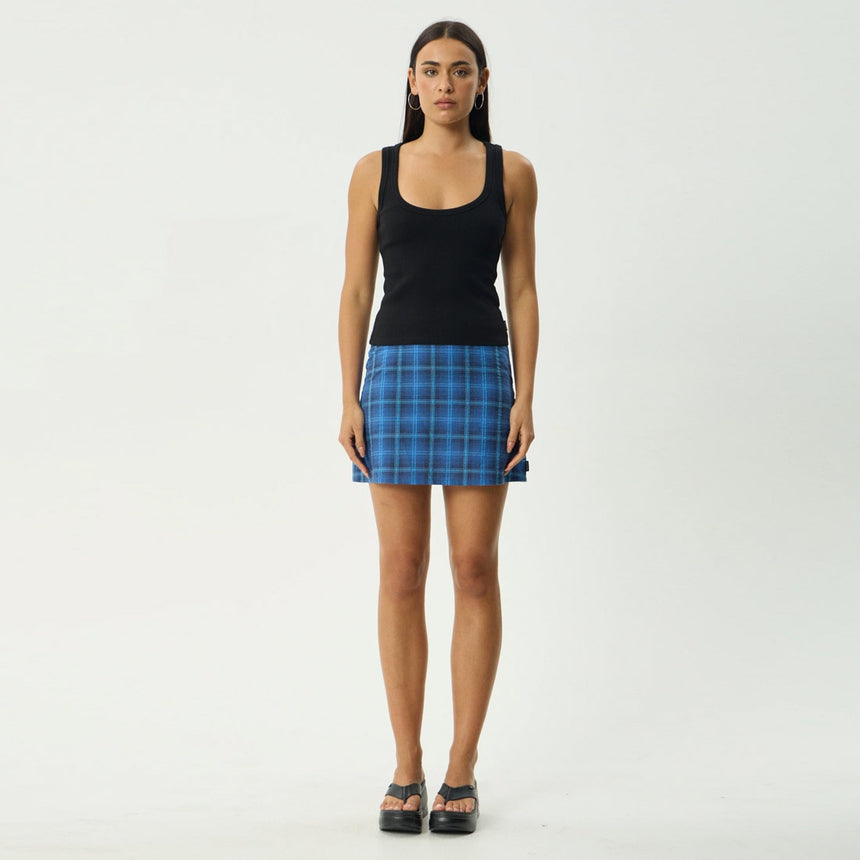 AFENDS Camden Check Mini Skirt - Marina Check