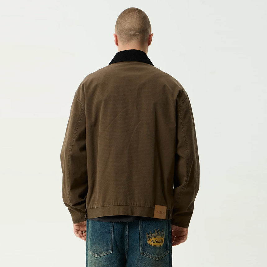 AFENDS Casino Oracle V.2 Workwear Jacket - Washed Coffee