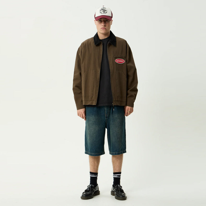 AFENDS Casino Oracle V.2 Workwear Jacket - Washed Coffee