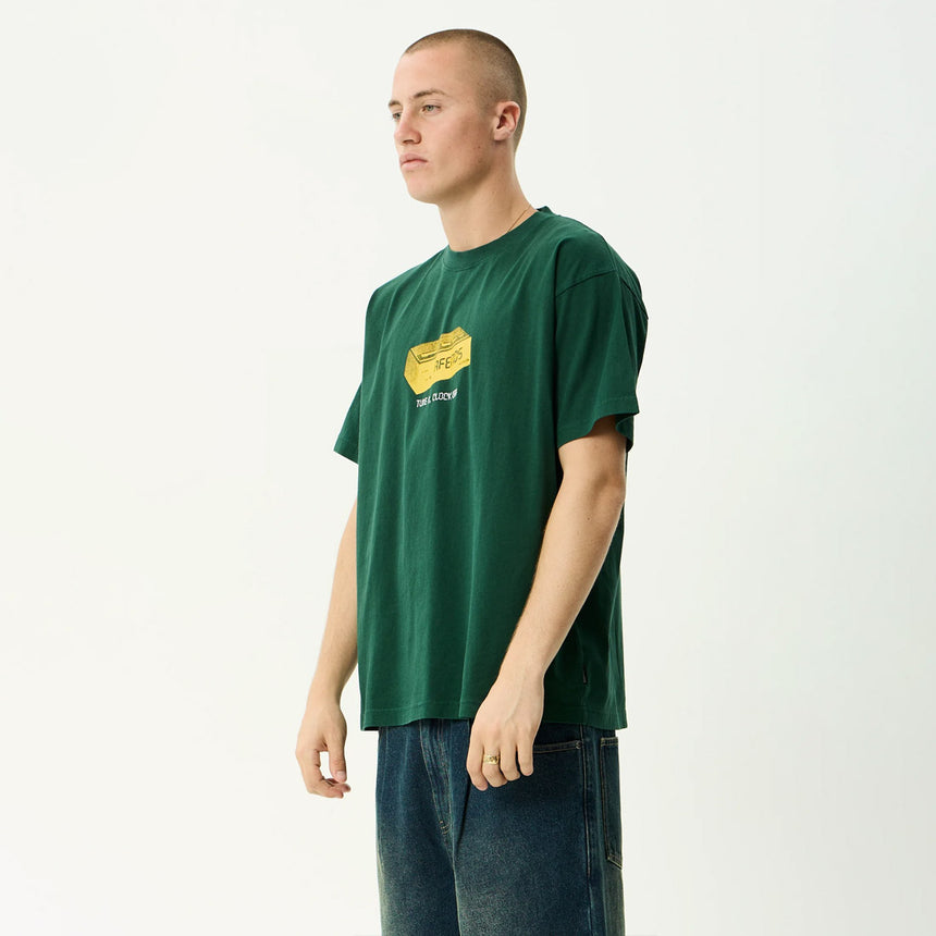 AFENDS Clock Off Recycled Boxy Tee - Washed Pine
