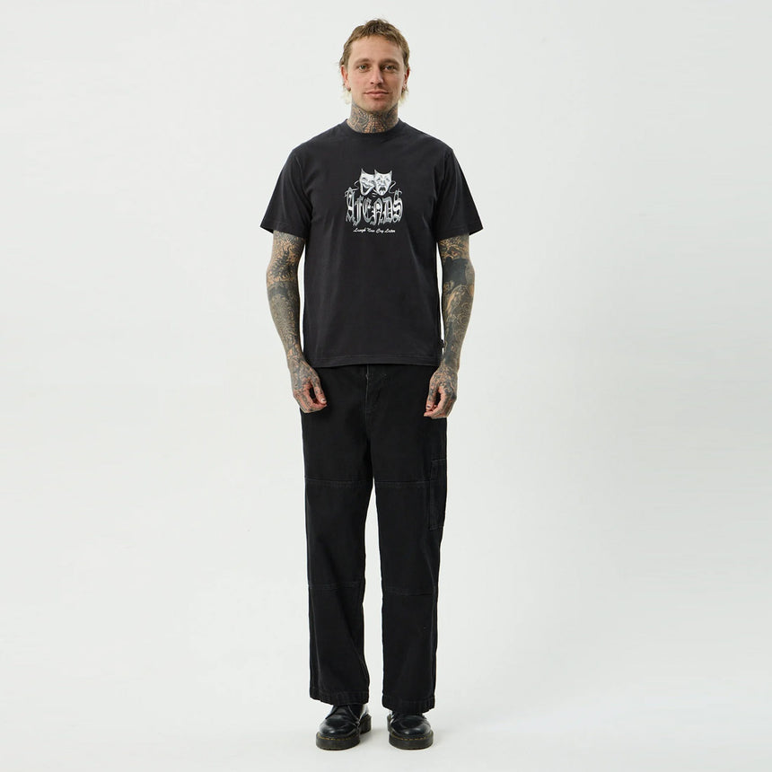 AFENDS Cry Later Retro Fit Tee - Stone Black