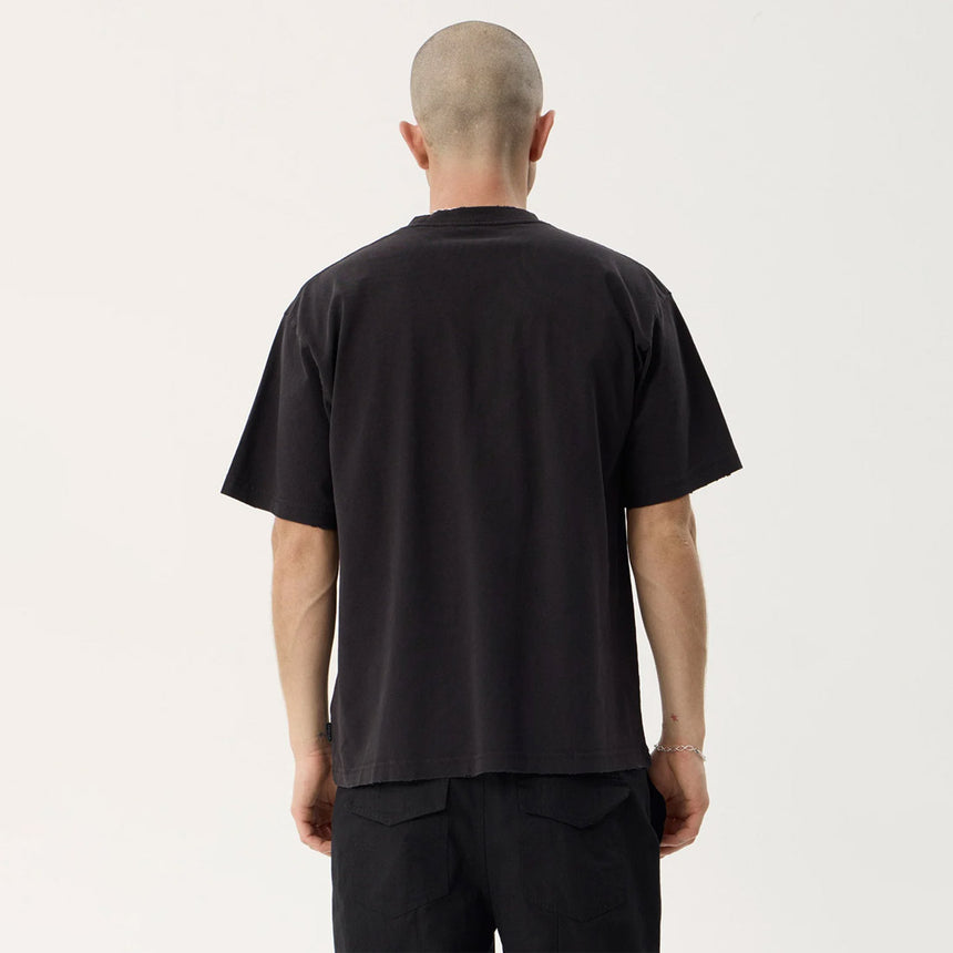 AFENDS Devotion Recycled Heavyweight Boxy Tee - Stone Black