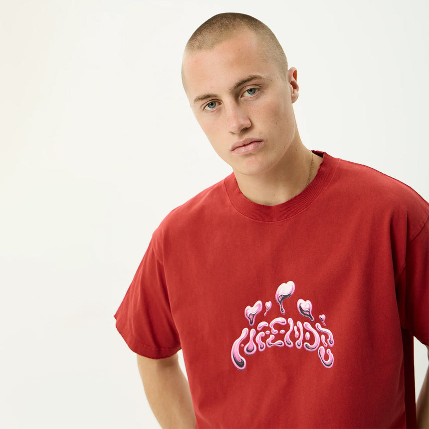 AFENDS Devotion Recycled Heavyweight Boxy Tee - Vintage Ketchup