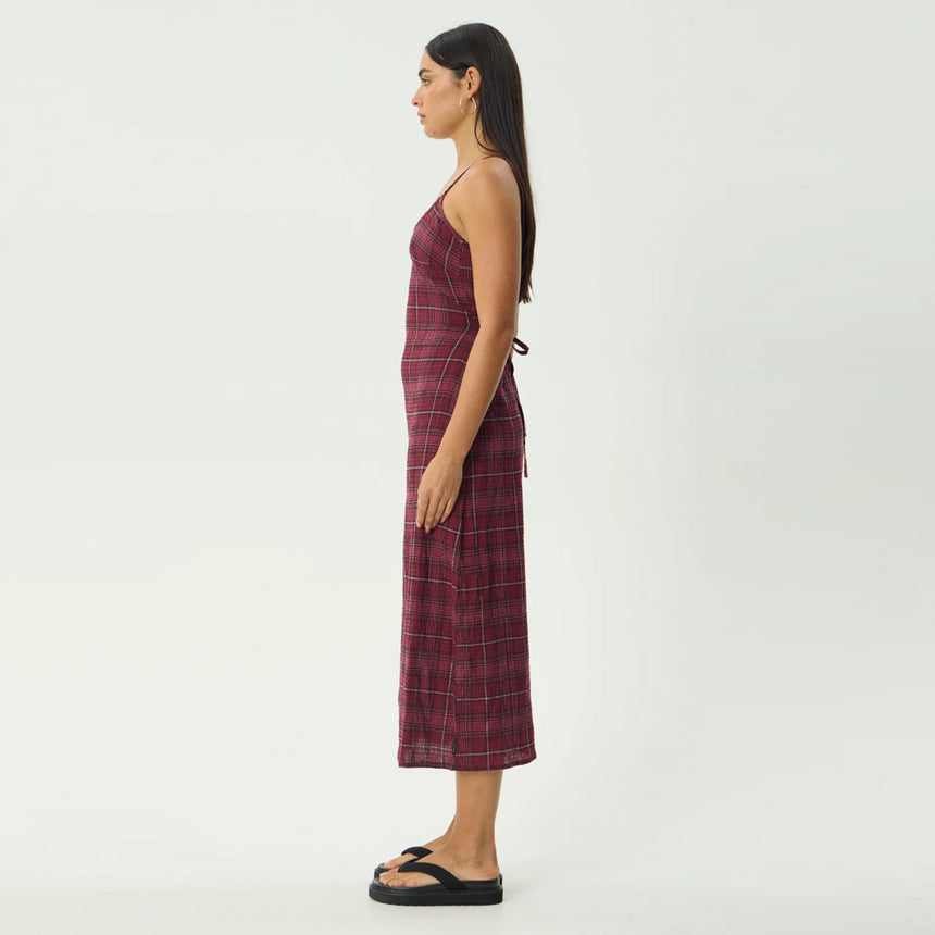 AFENDS Eboni Rumi Seersucker Check Midi Dress - Port Check