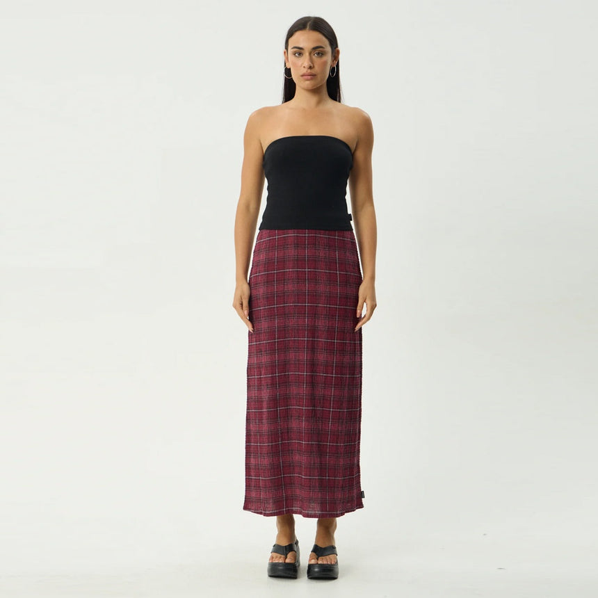 AFENDS Eboni Seersucker Maxi Skirt - Port Check