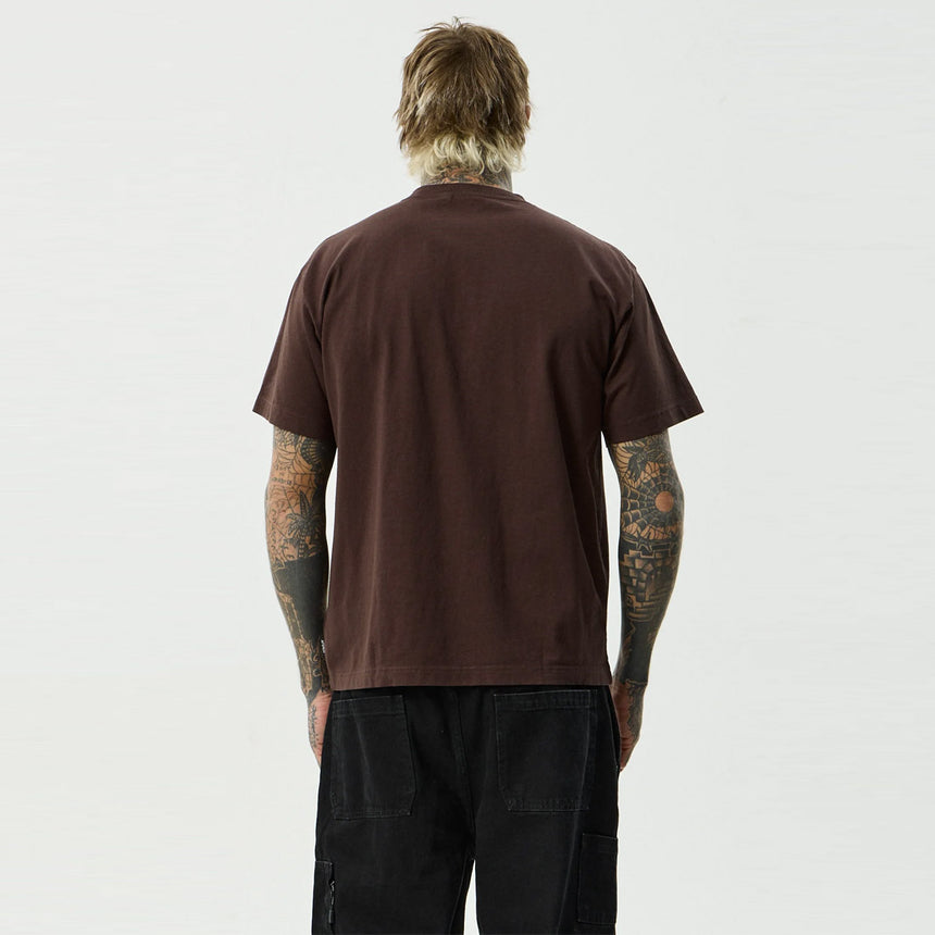 AFENDS Feel Free - Boxy Tee - Washed Coffee