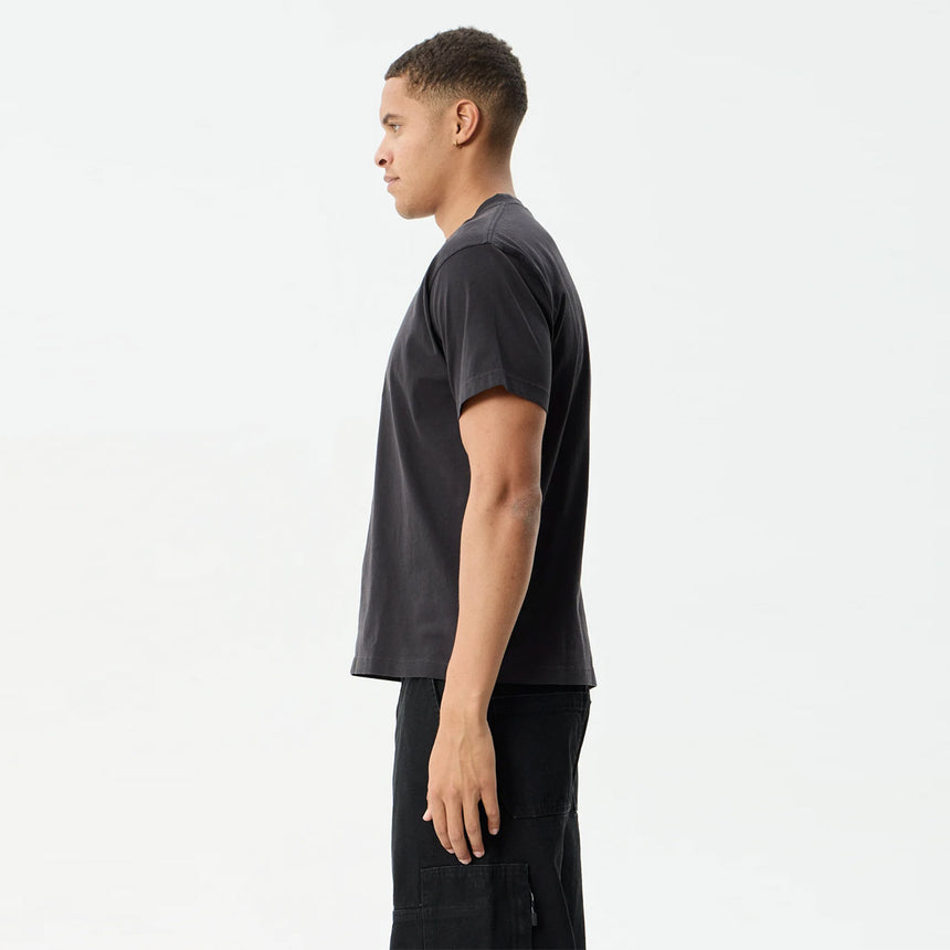 AFENDS Flower Patch Heavyweight Boxy Tee - Stone Black