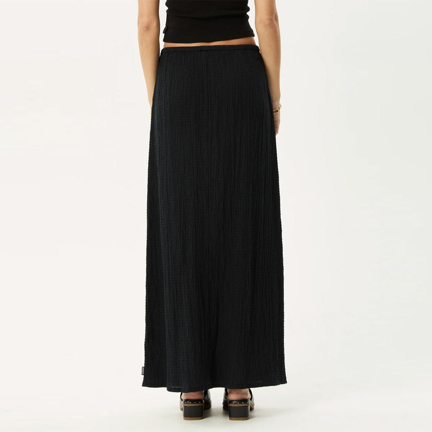 AFENDS Frida Seersucker Maxi Skirt - Black