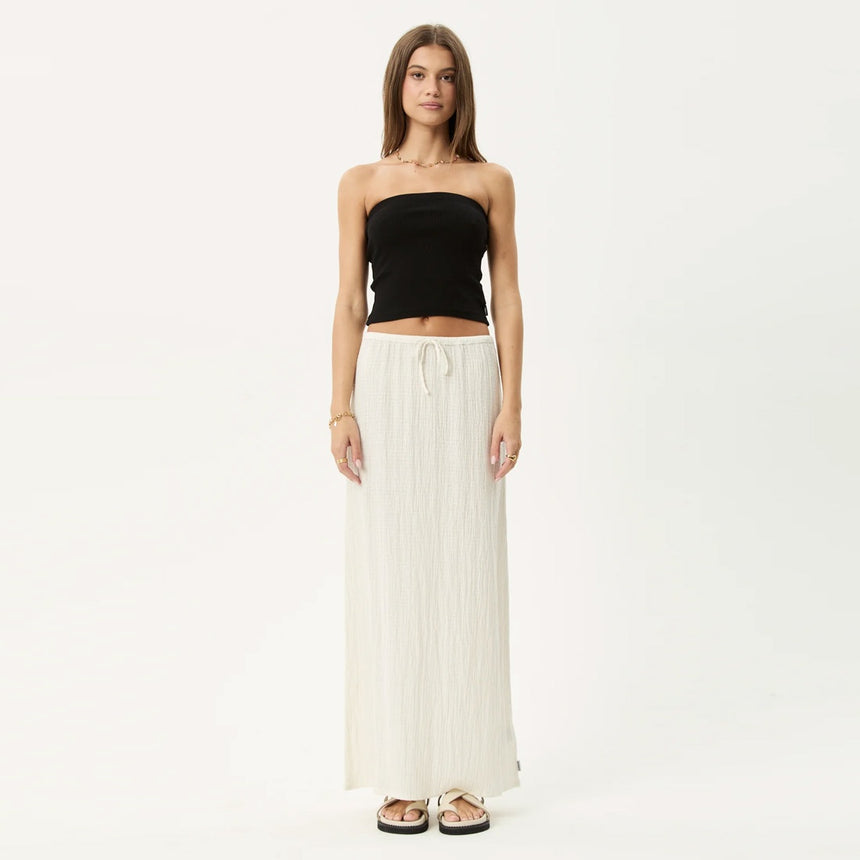 AFENDS Focus Seersucker Maxi Skirt - Off White
