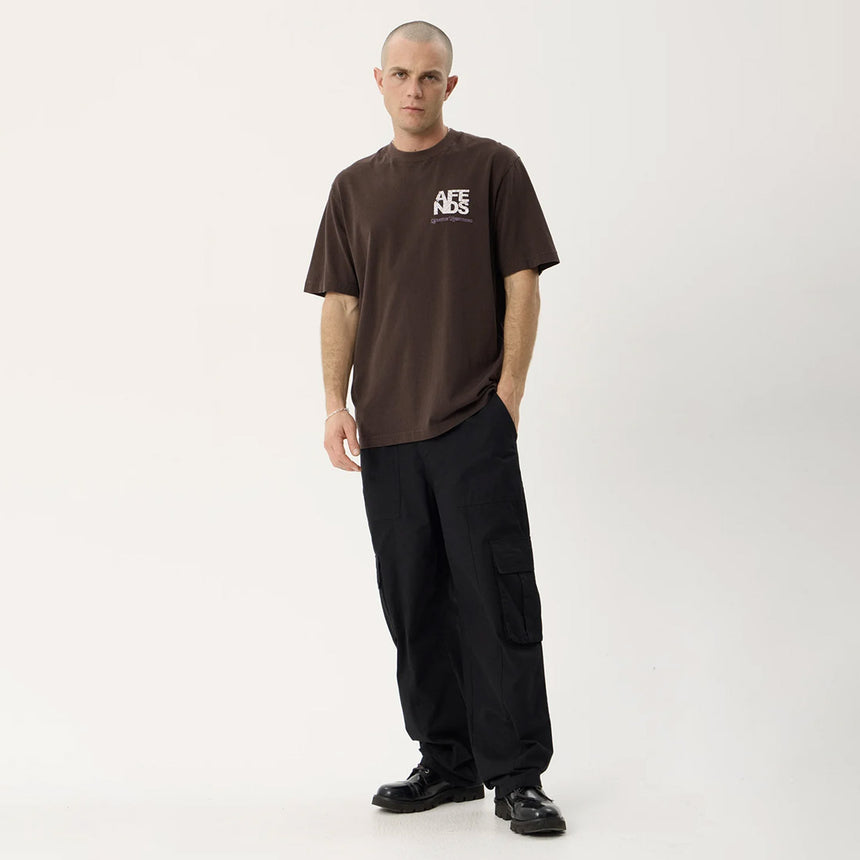 AFENDS Funnel Recycled Retro Tee - Washed Coffee