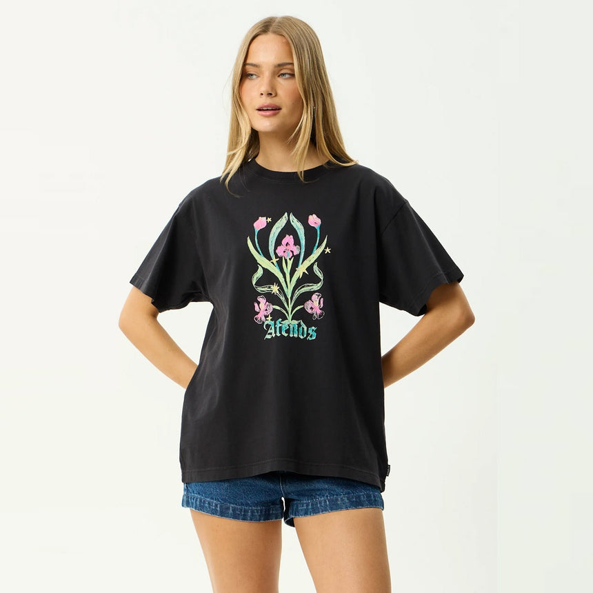 AFENDS Women's Good Nature Oversized Tee - Stone Black