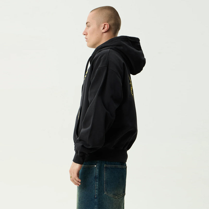 AFENDS Heaven Boxy Zip Hood - Stone Black