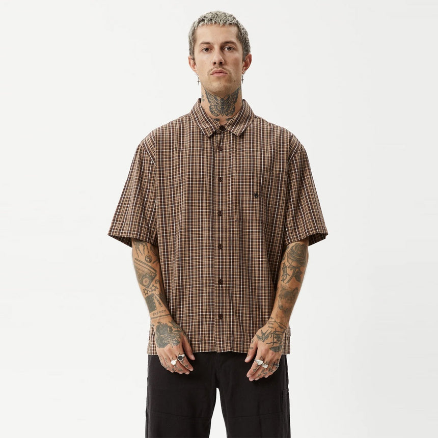 AFENDS Hometown Short Sleeve Shirt - Coffee