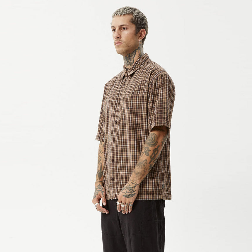 AFENDS Hometown Short Sleeve Shirt - Coffee