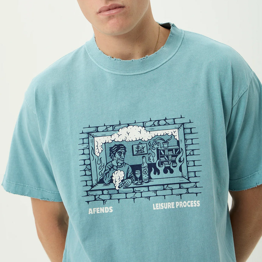 AFENDS Leisure Process Recycled Boxy Tee - Washed Overcast