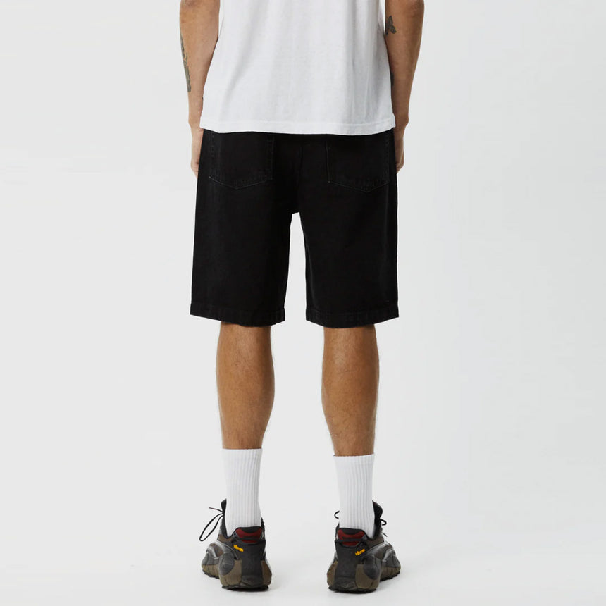 AFENDS Lil C Organic Denim Baggy Fit Short - Washed Black