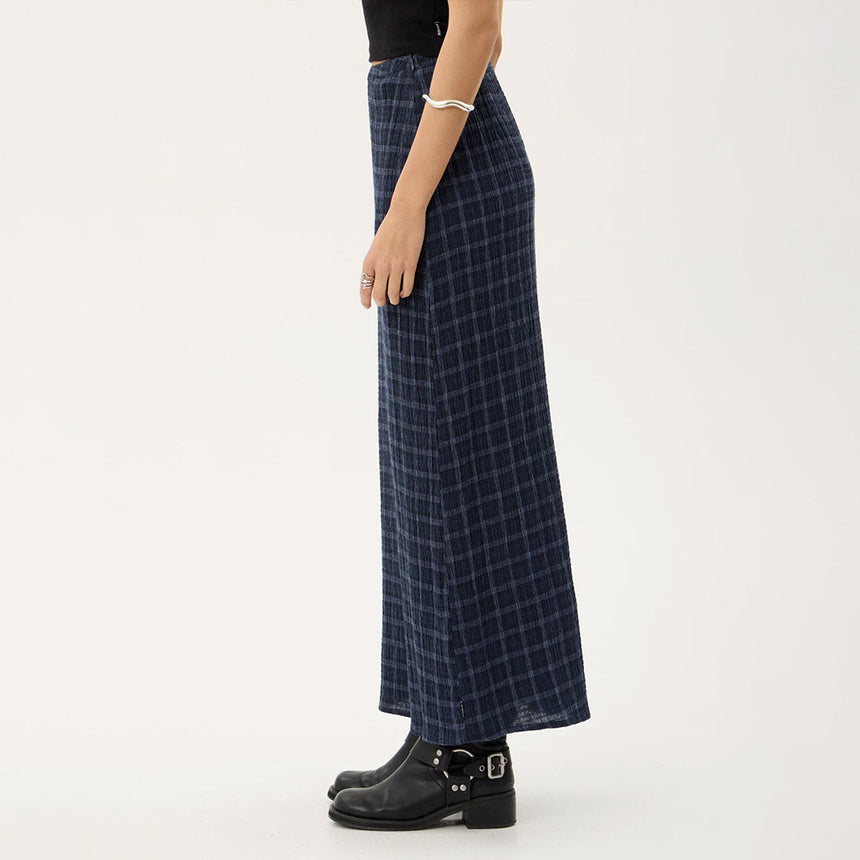 AFENDS Lita Seersucker Maxi Skirt - Thea Midnight Check