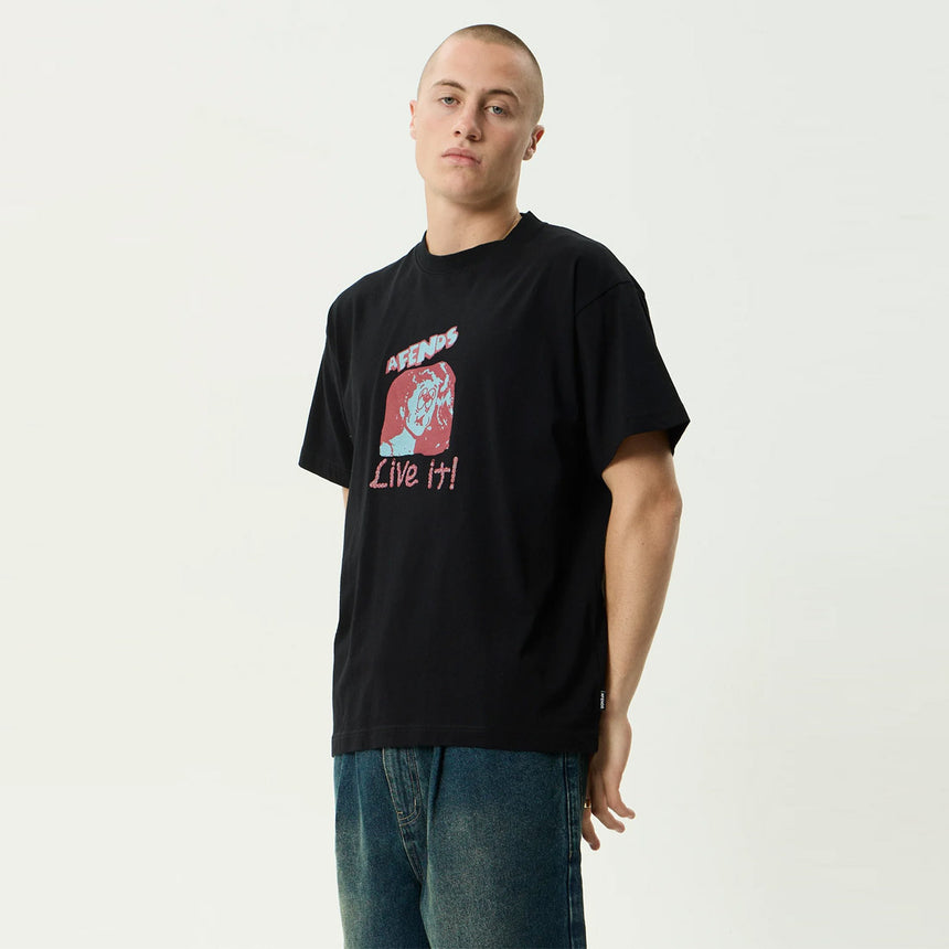 AFENDS Live It Boxy Tee - Black