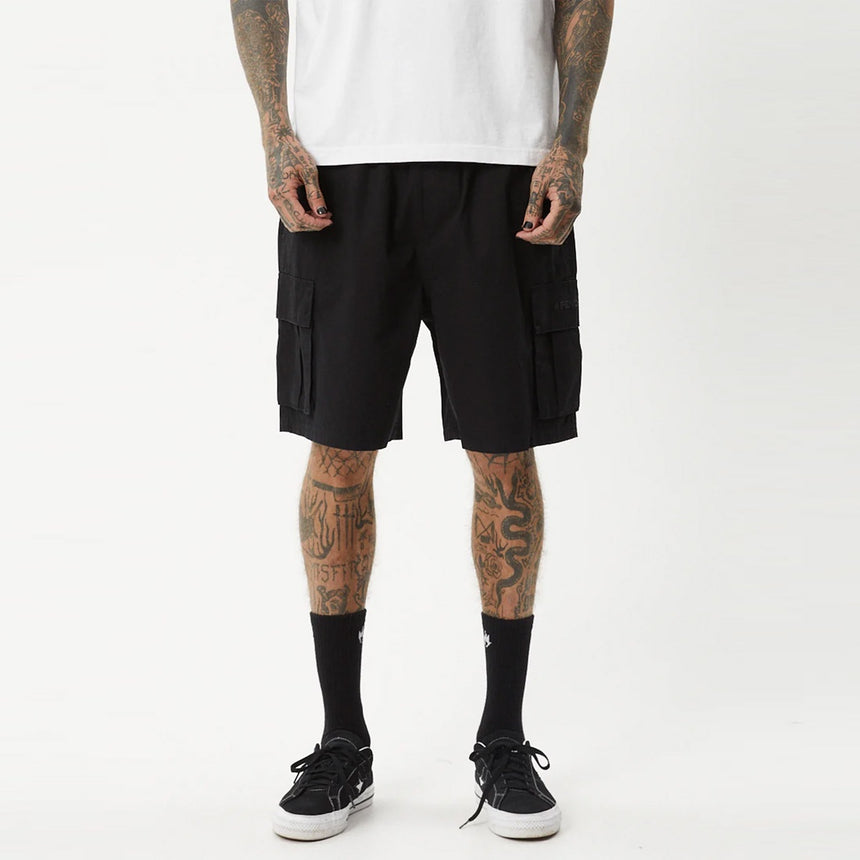 AFENDS Ninety Eights Oversized Cargo Short 20" - Black
