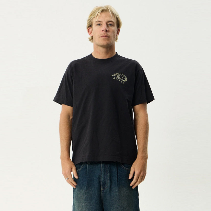 AFENDS Off Balance Heavyweight Boxy Tee - Stone Black