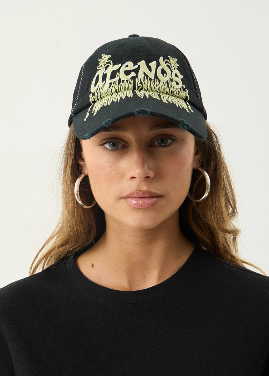 AFENDS Pent-A-Gone 6 Panel Mesh Cap - Stone Black