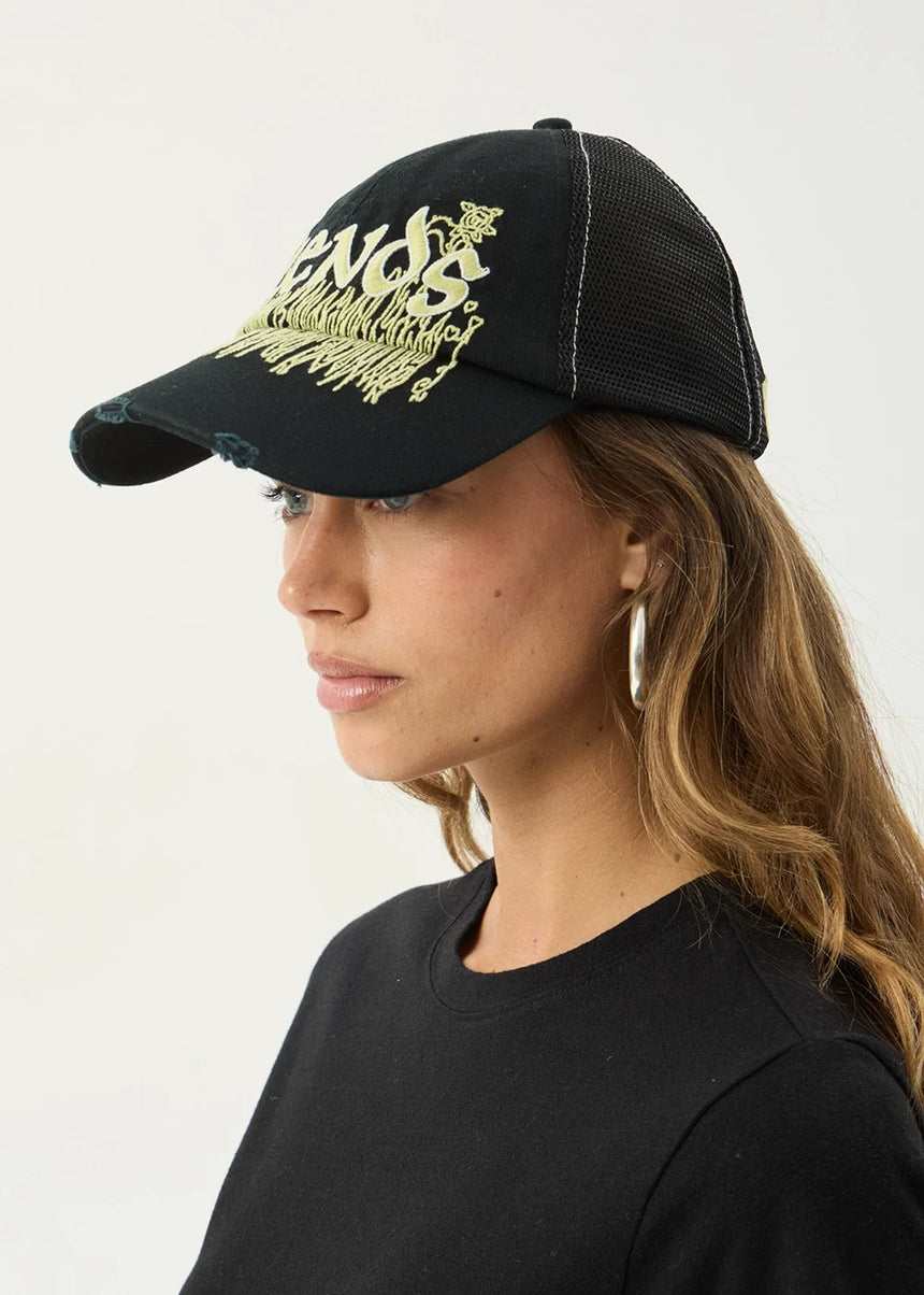 AFENDS Pent-A-Gone 6 Panel Mesh Cap - Stone Black