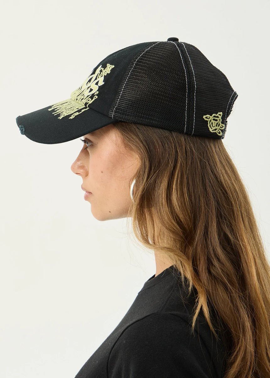 AFENDS Pent-A-Gone 6 Panel Mesh Cap - Stone Black