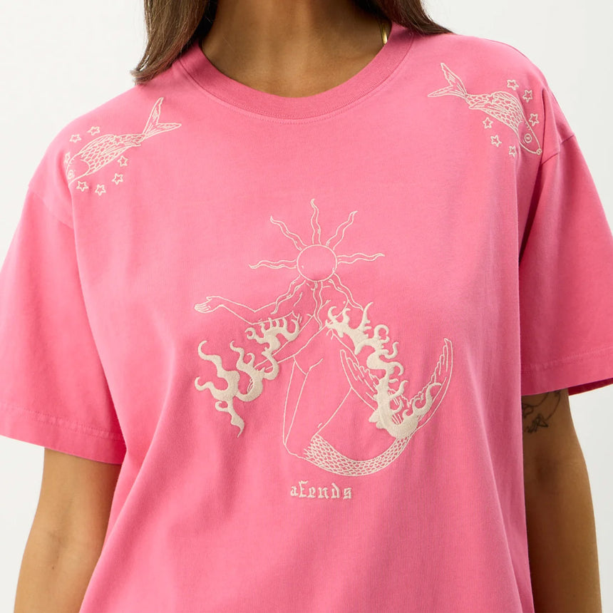 AFENDS Women's Sea Siren Oversized Tee - Washed Raspberry