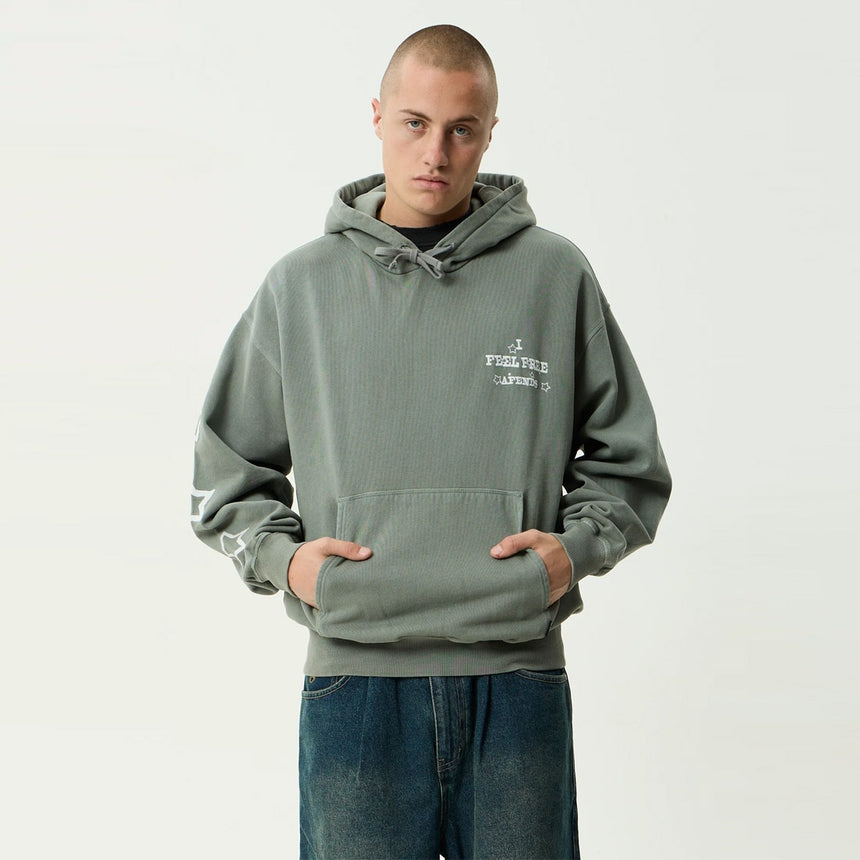 AFENDS Sonoran Boxy Pull On Hood - Washed Sycamore