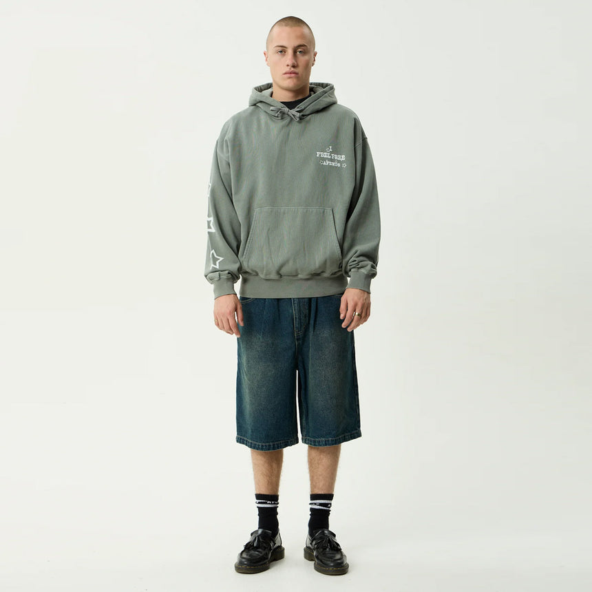 AFENDS Sonoran Boxy Pull On Hood - Washed Sycamore