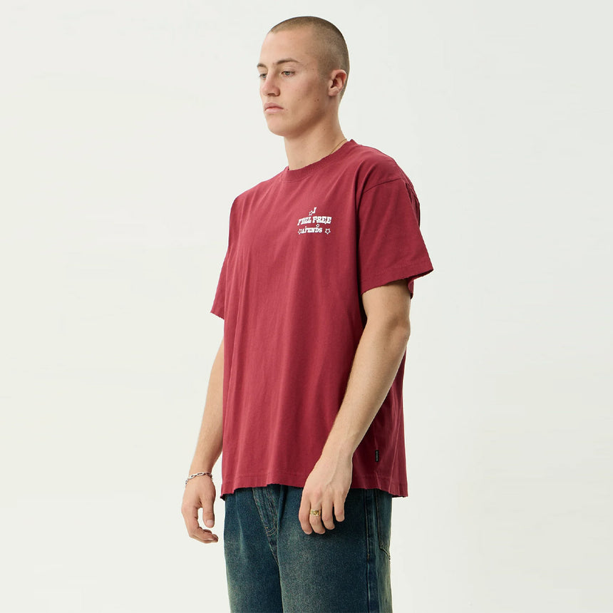 AFENDS Sonoran Boxy Tee - Washed Burgundy