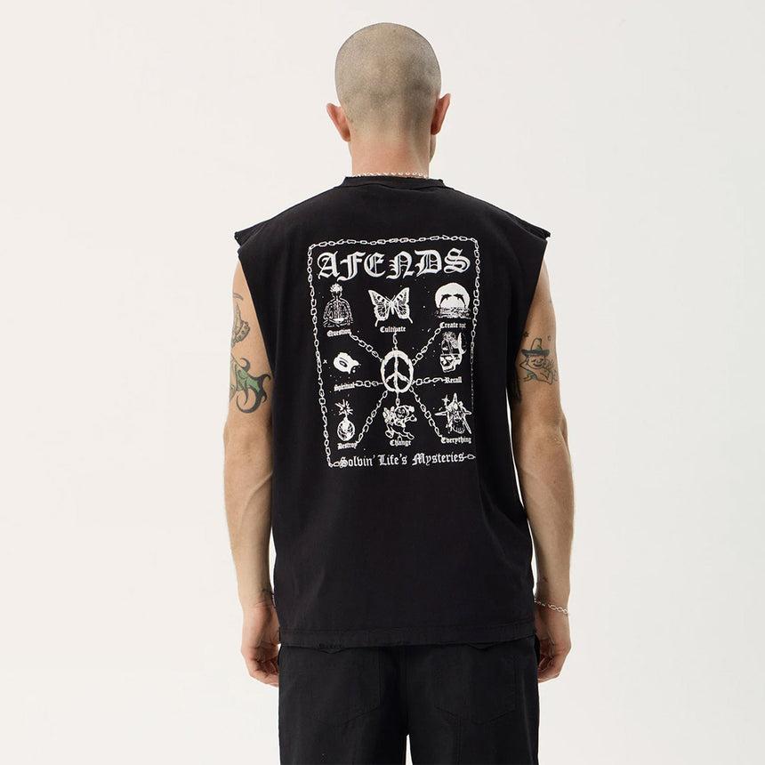 AFENDS Spiritual Heavyweight Sleeveless Tee - Stone Black