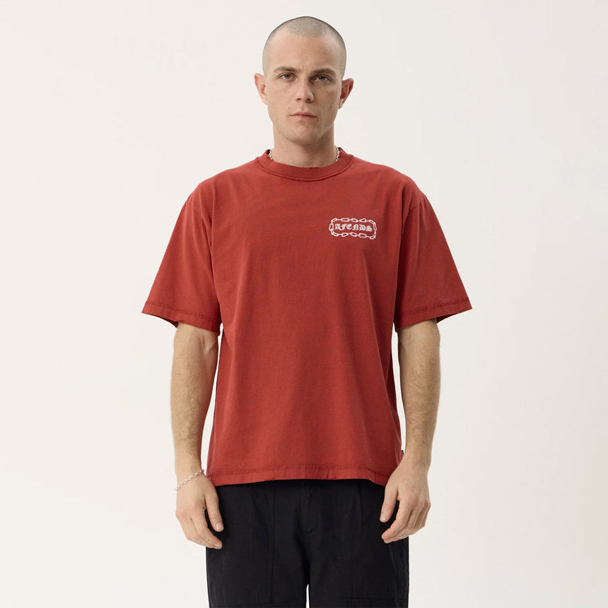 AFENDS Spiritual Recycled Heavyweight Boxy Tee - Vintage Ketchup