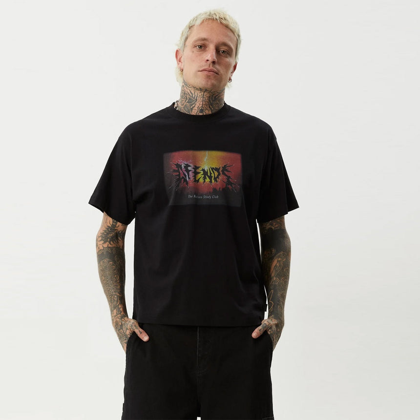 AFENDS Study Club Boxy Fit Tee - Black