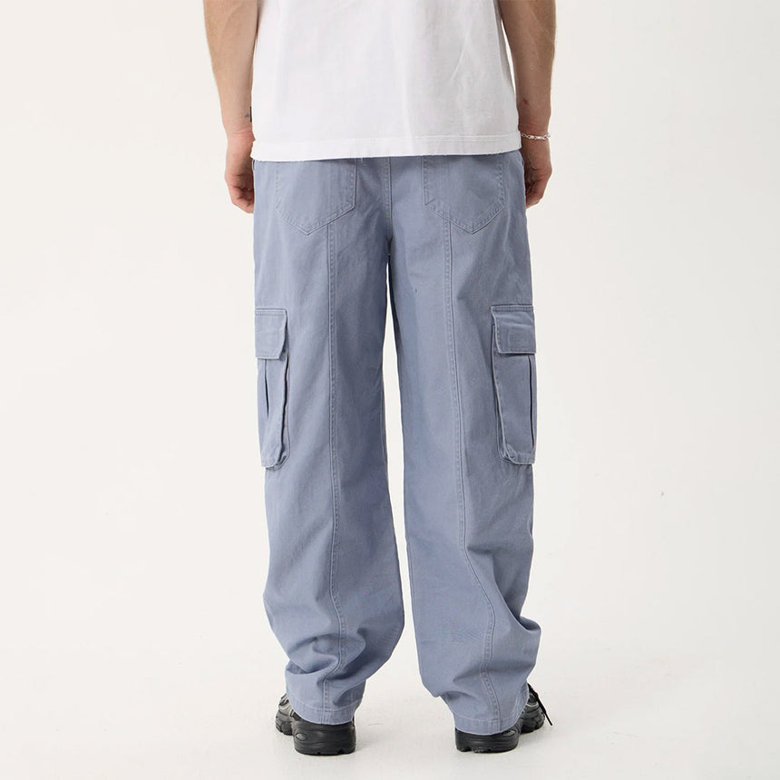 AFENDS Summit Organic Pleated Cargo Pant - Washed Slate Blue