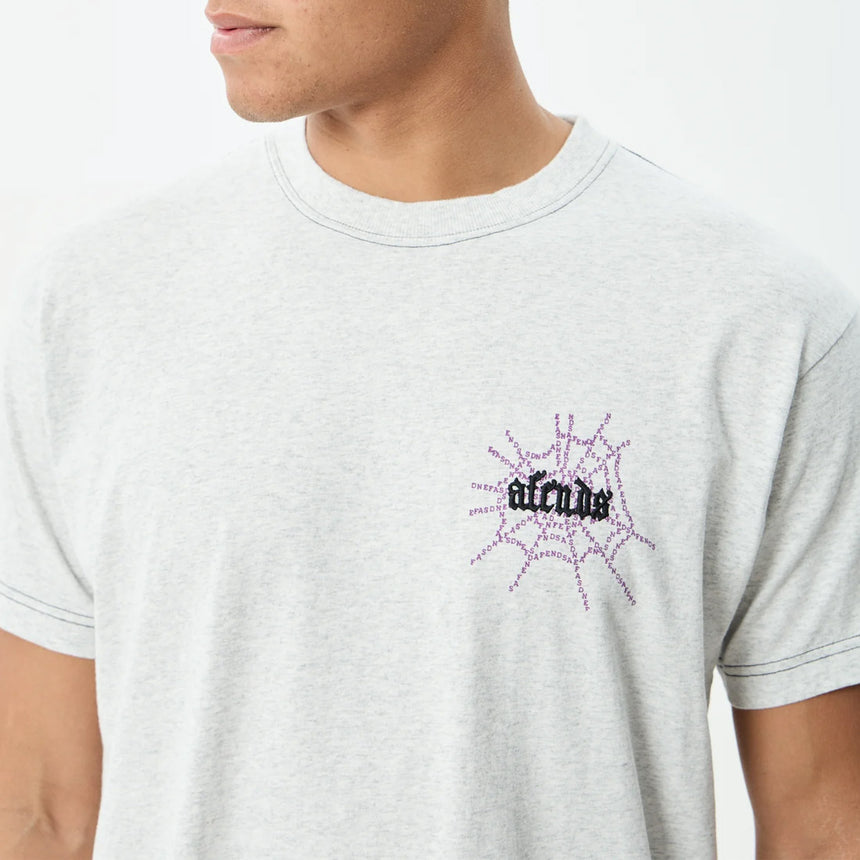 AFENDS Tangled Boxy Tee - Grey Marle
