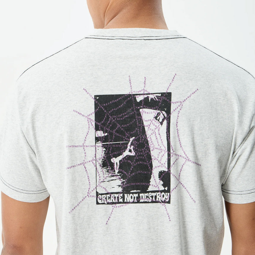 AFENDS Tangled Boxy Tee - Grey Marle