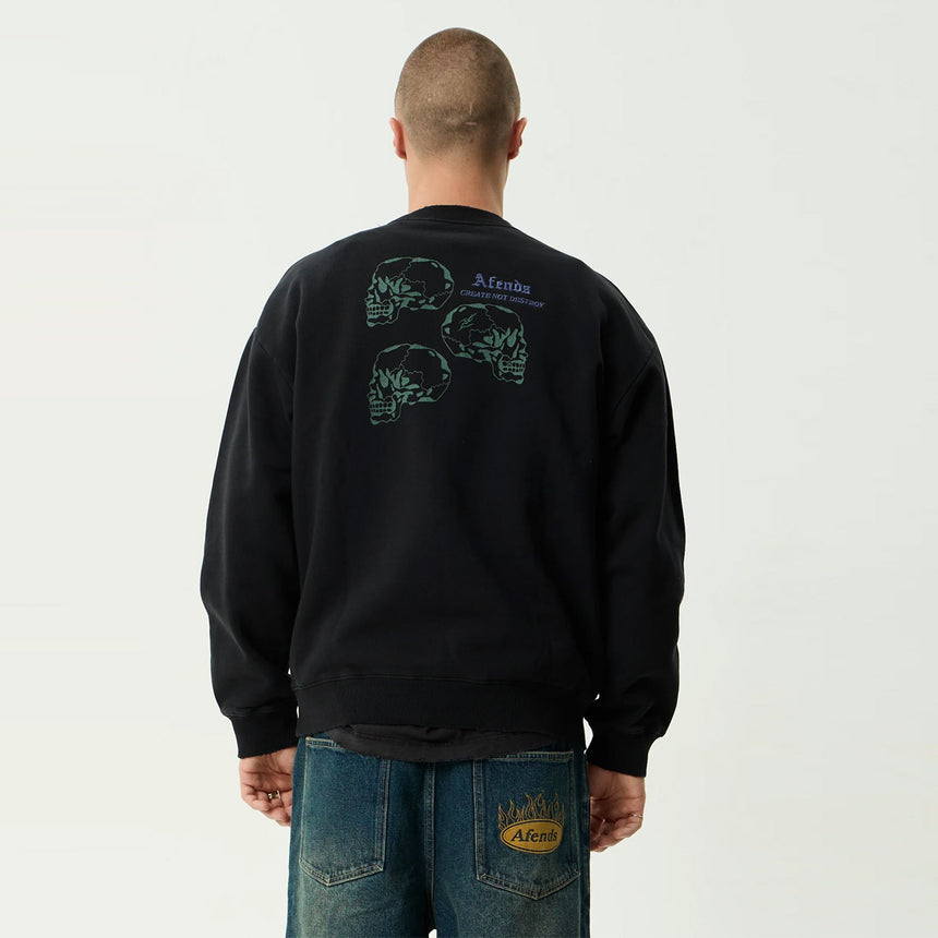 AFENDS Temporal Heavyweight Crew - Stone Black
