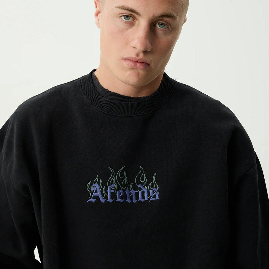 AFENDS Temporal Heavyweight Crew - Stone Black