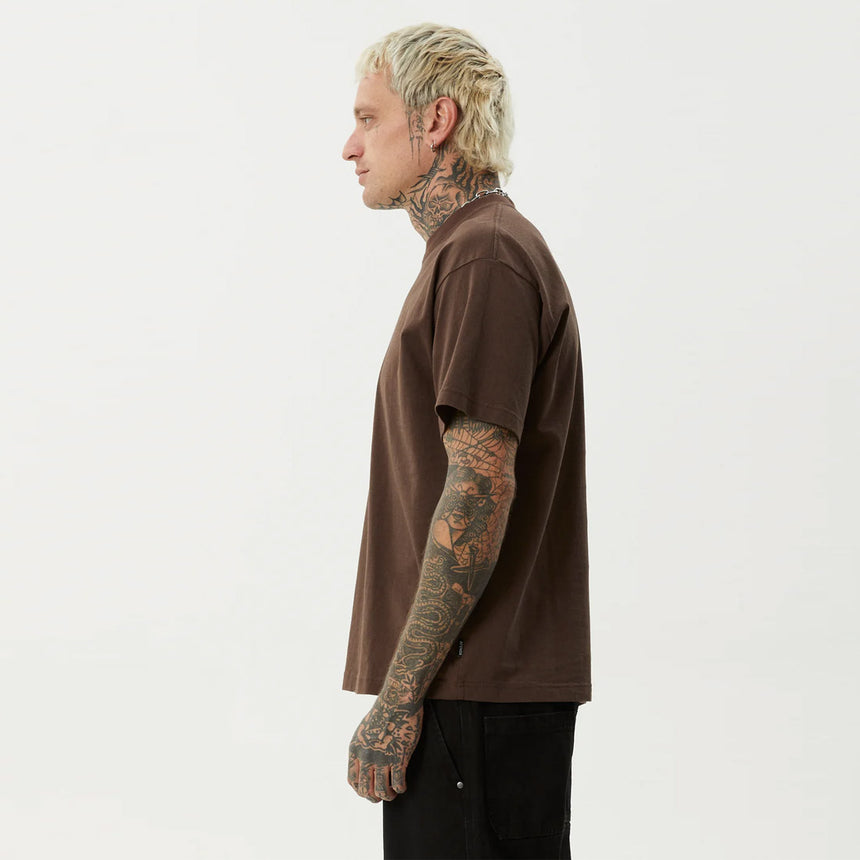 AFENDS Trayback Boxy Fit Tee - Coffee