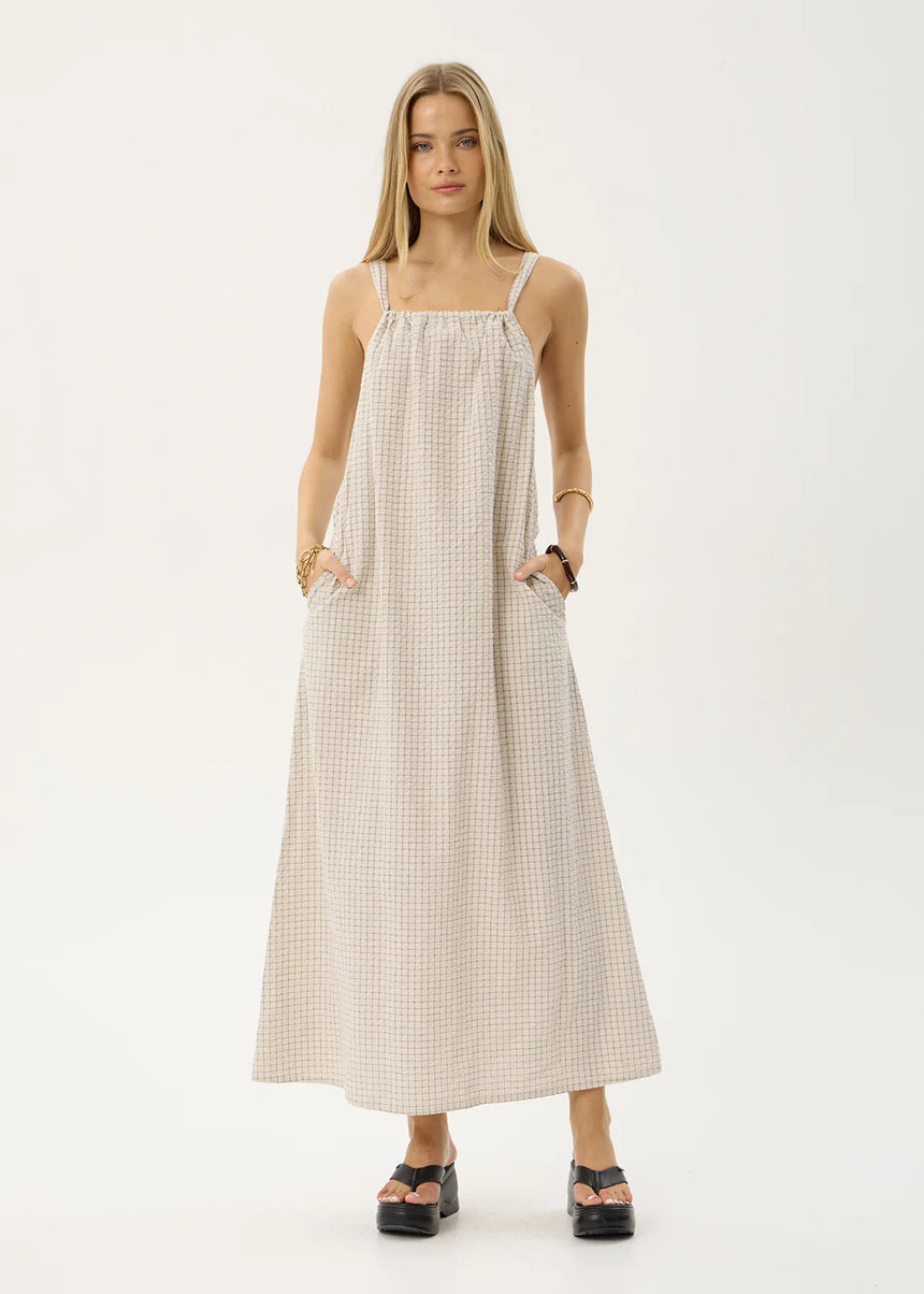 AFENDS Vania Seersucker Maxi Dress - Reverb Moonbeam Check