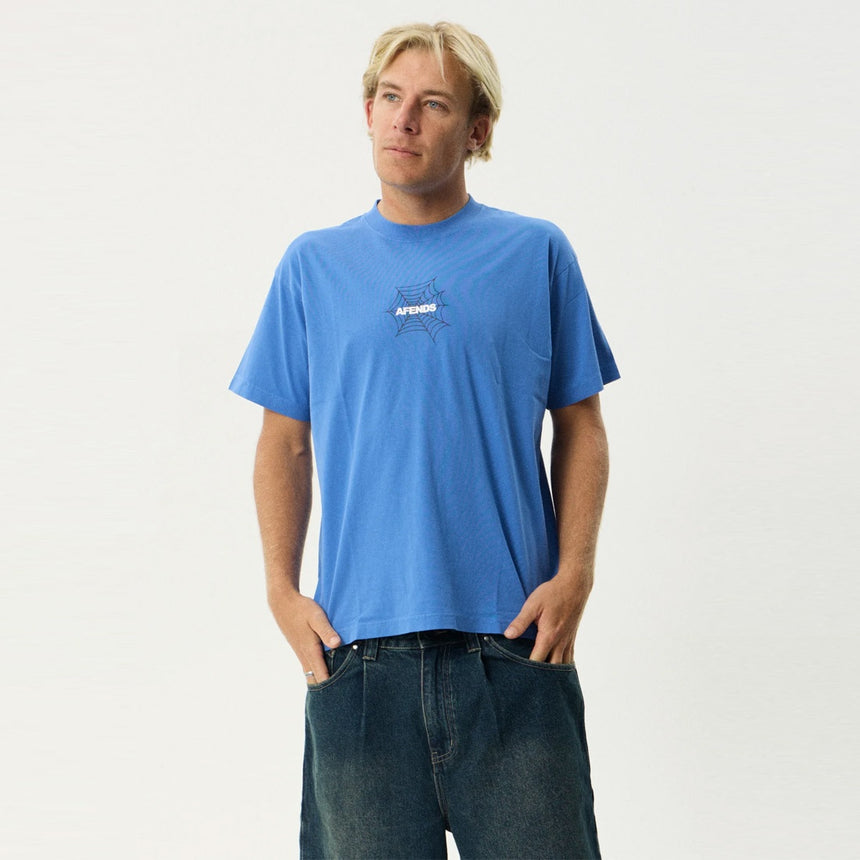 AFENDS Webhead Boxy Fit Tee - Washed Marina