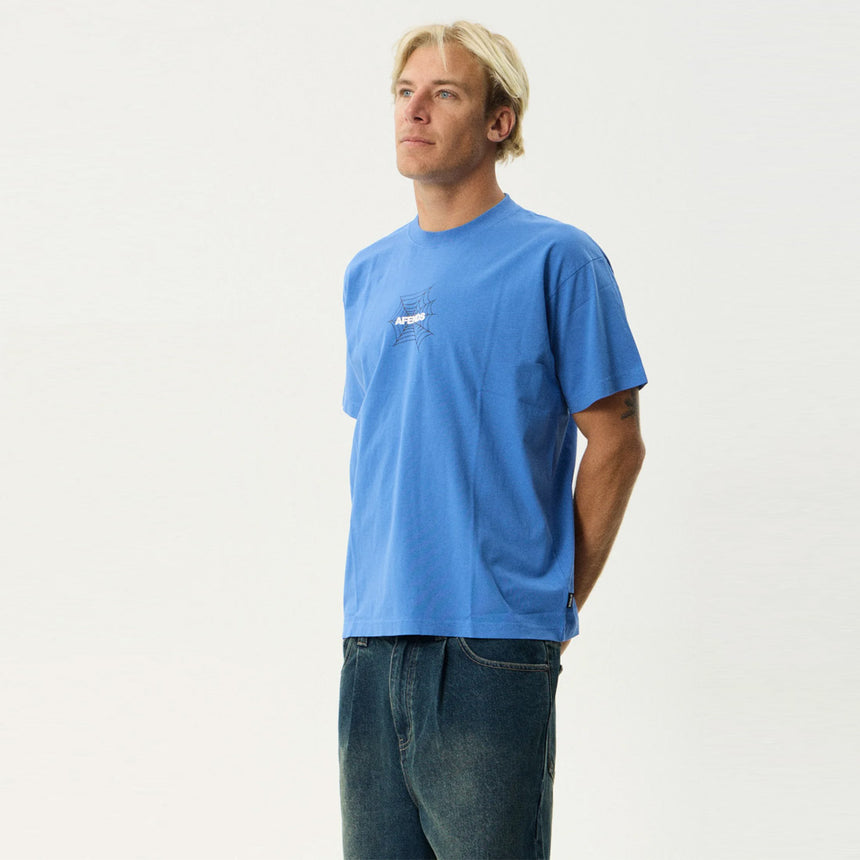 AFENDS Webhead Boxy Fit Tee - Washed Marina